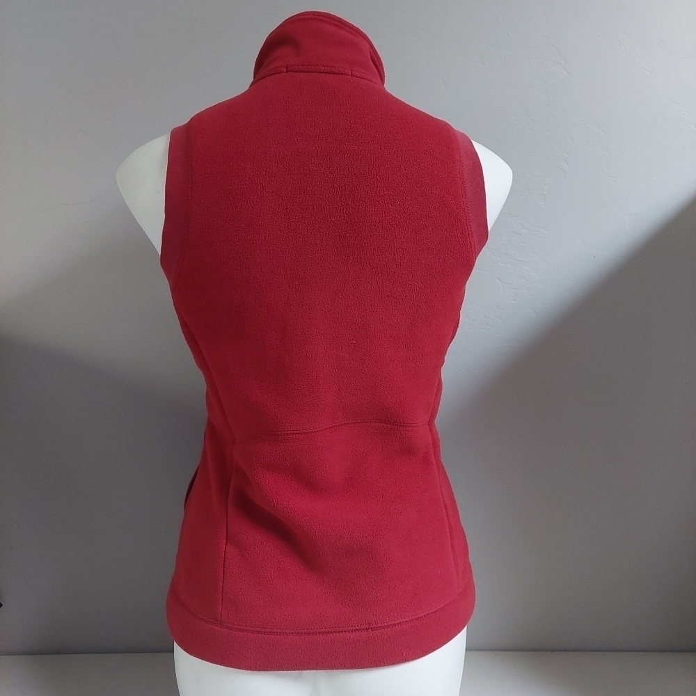 Horny Toad Dark Red Vest Fleece Full Zip Pockets Three Loop Buttons Size S - Picture 2 of 14